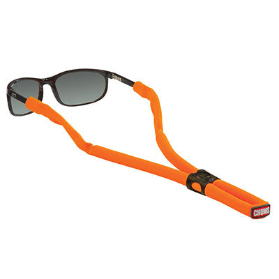 Chums Glassfloat floating eyewear retainer in bright orange designed to keep glasses secure during water activities
