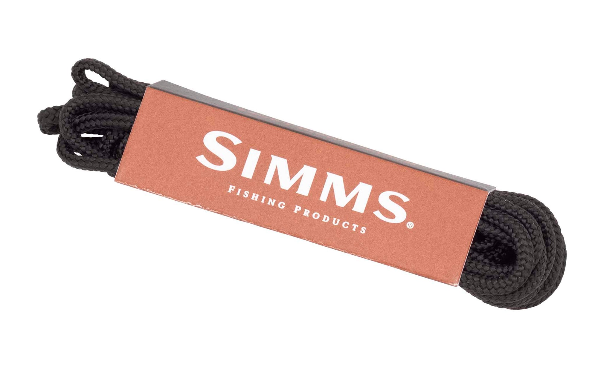 Replacement Laces Black by Simms made from durable nylon, designed for easy threading through boot eyelets and hooks