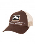 Simms Trout Icon Trucker by Simms Fishing Products with low crown fit, mesh back, and adjustable snap closure for fly fishing fans