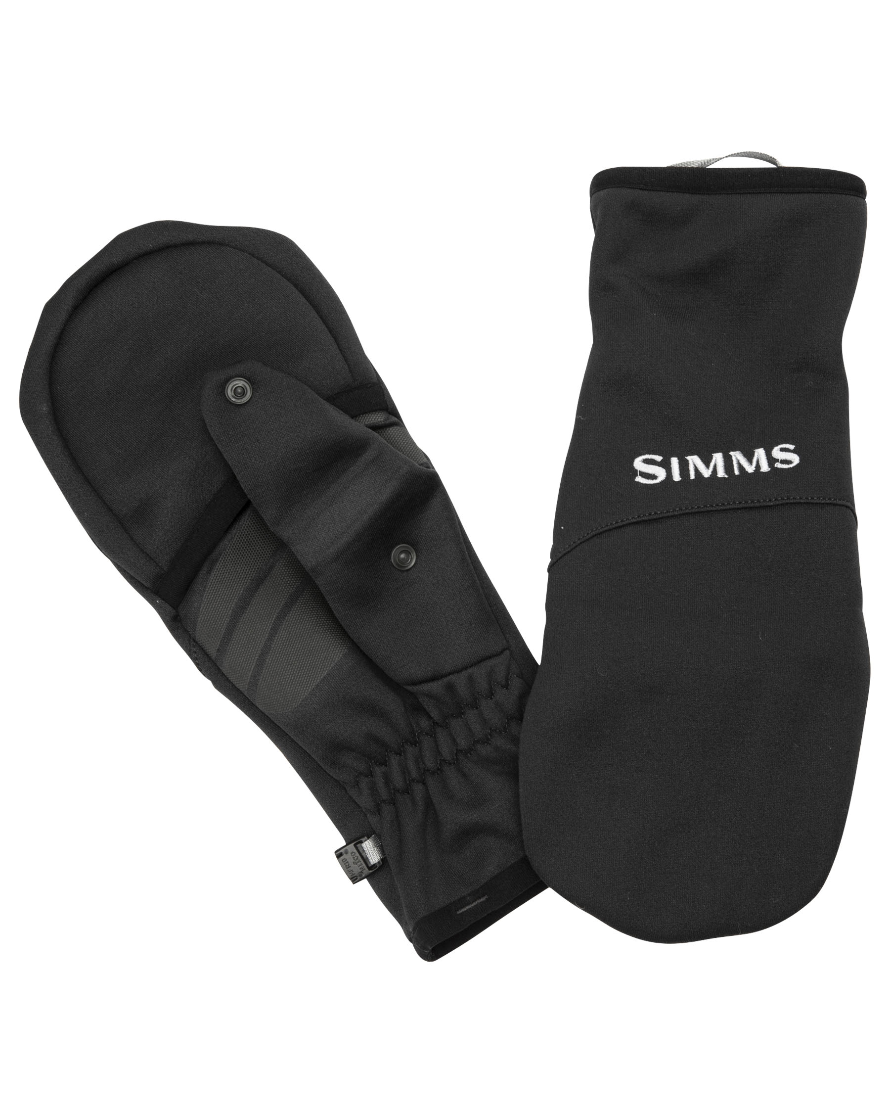 Simms Freestone Foldover Mitt - Black fleece gloves with fold-over design by Simms Fishing Products at Freestone Fly Shop