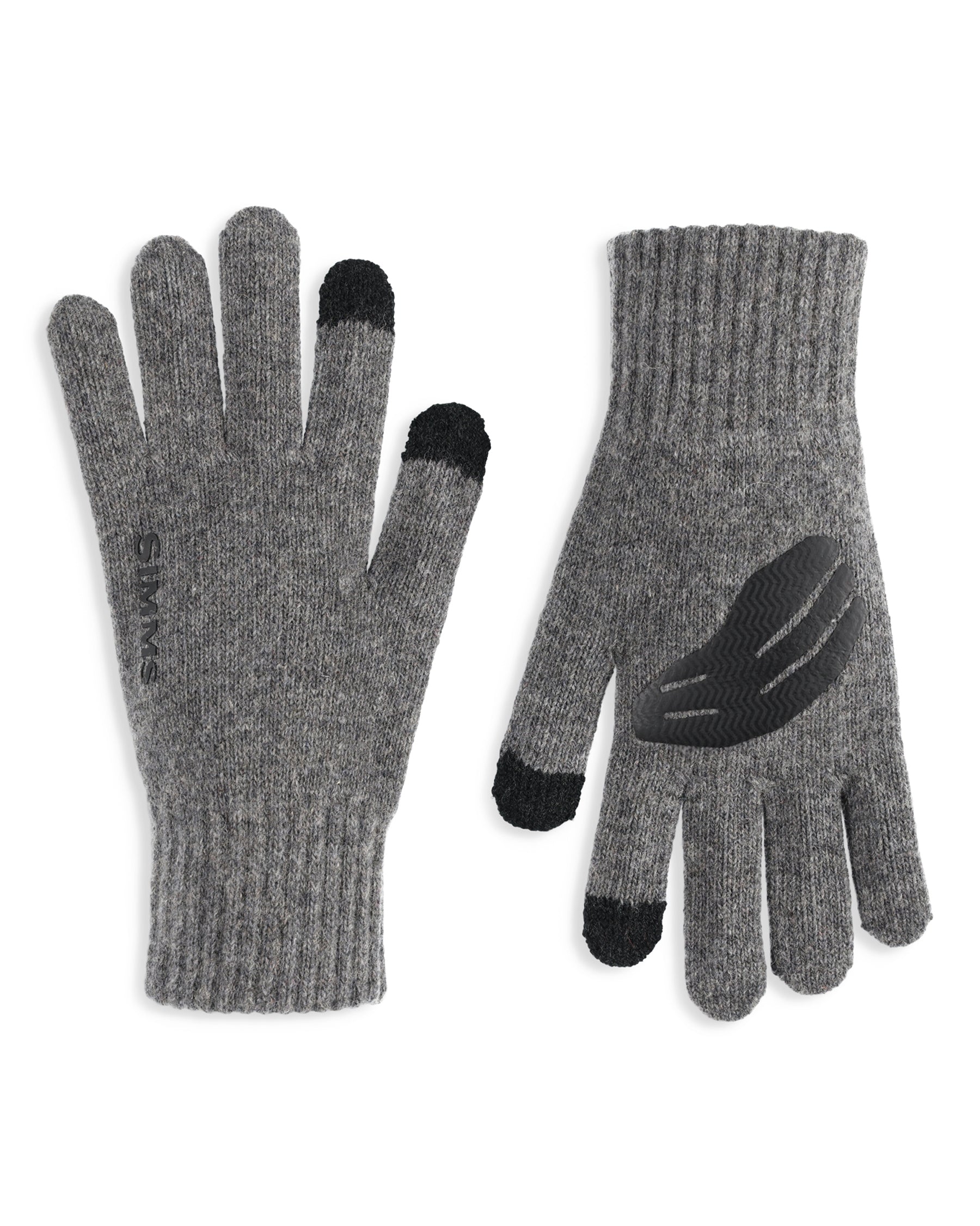 Simms Full Finger Glove - Steel by Simms Fishing Products lightweight wool gloves with touchscreen compatible fingertips at Freestone Fly Shop