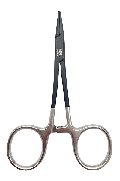MFC River Steel 5" Spring Creek Clamp with black tips and silver handles by Montana Fly Company at Freestone Fly Shop