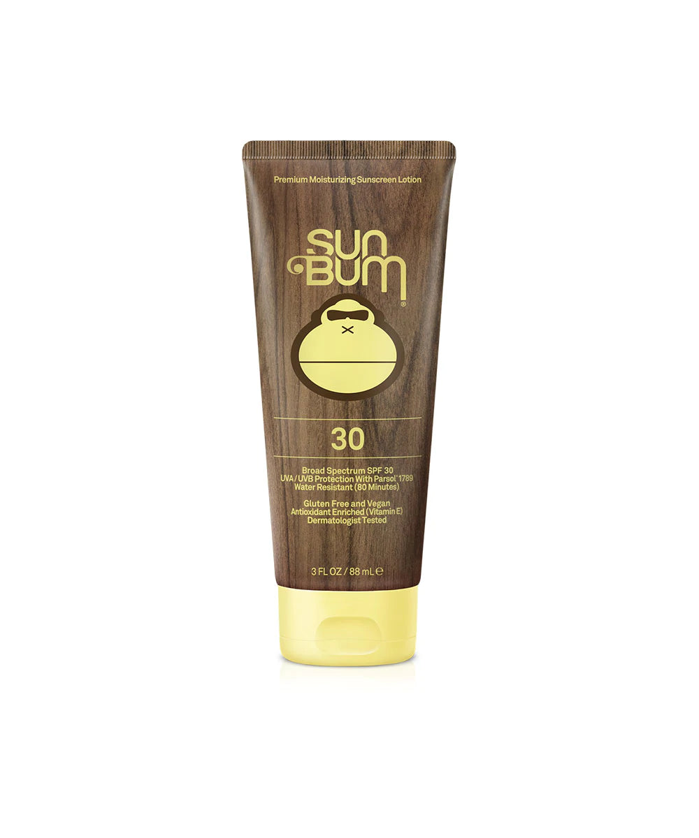 Sun Bum Sunscreen SPF 30 3oz moisturizing lotion with Vitamin E for UVA and UVB protection at Freestone Fly Shop