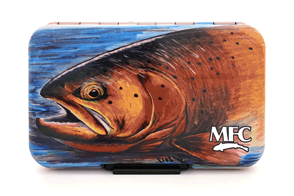 MFC Poly Fly Box by Montana Fly Company with lifelike fish artwork for durable fly fishing storage at Freestone Fly Shop