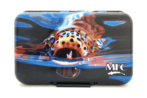 MFC Poly Fly Box by Montana Fly Company featuring detailed trout underwater design for fly fishing gear at Freestone Fly Shop