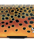 MFC Poly Fly Box by Montana Fly Company with brown trout inspired pattern for fly fishing gear at Freestone Fly Shop