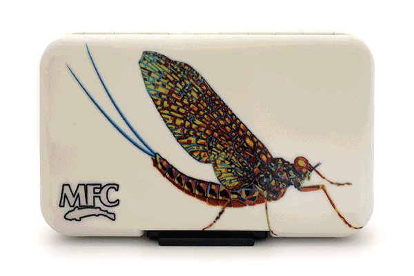 MFC Poly Fly Box by Montana Fly Company featuring detailed mayfly artwork for fly fishing gear at Freestone Fly Shop
