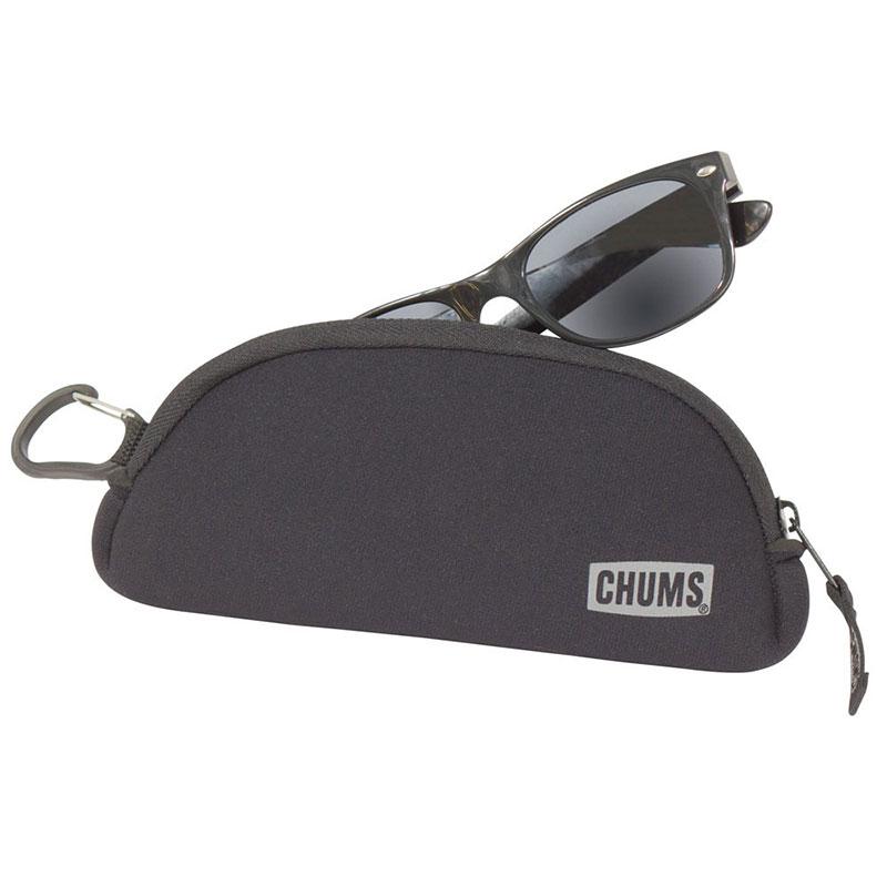 Chums Eyewear Clip with rugged neoprene case and zipper pouch for protective storage of sunglasses and glasses