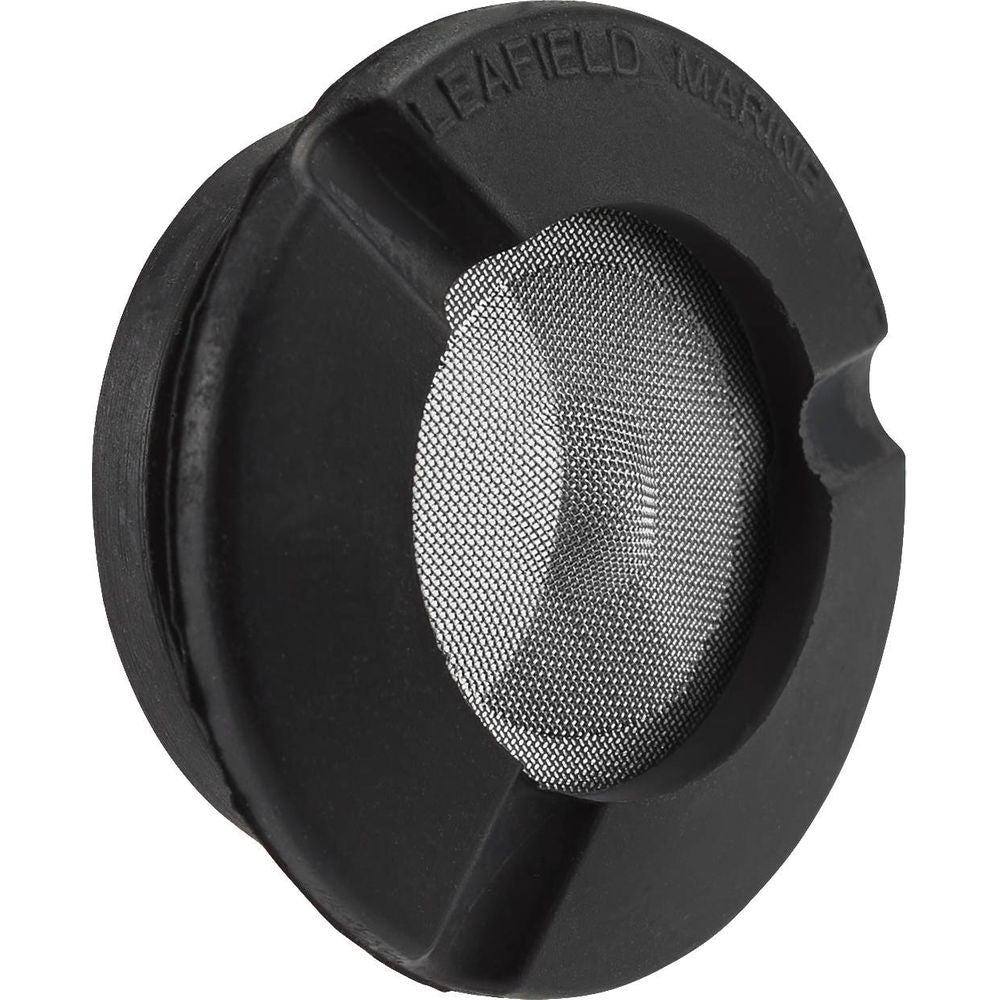 Leafield A6 Relief Valve Screen replacement featuring durable mesh and molded black plastic construction for pressure valve protection