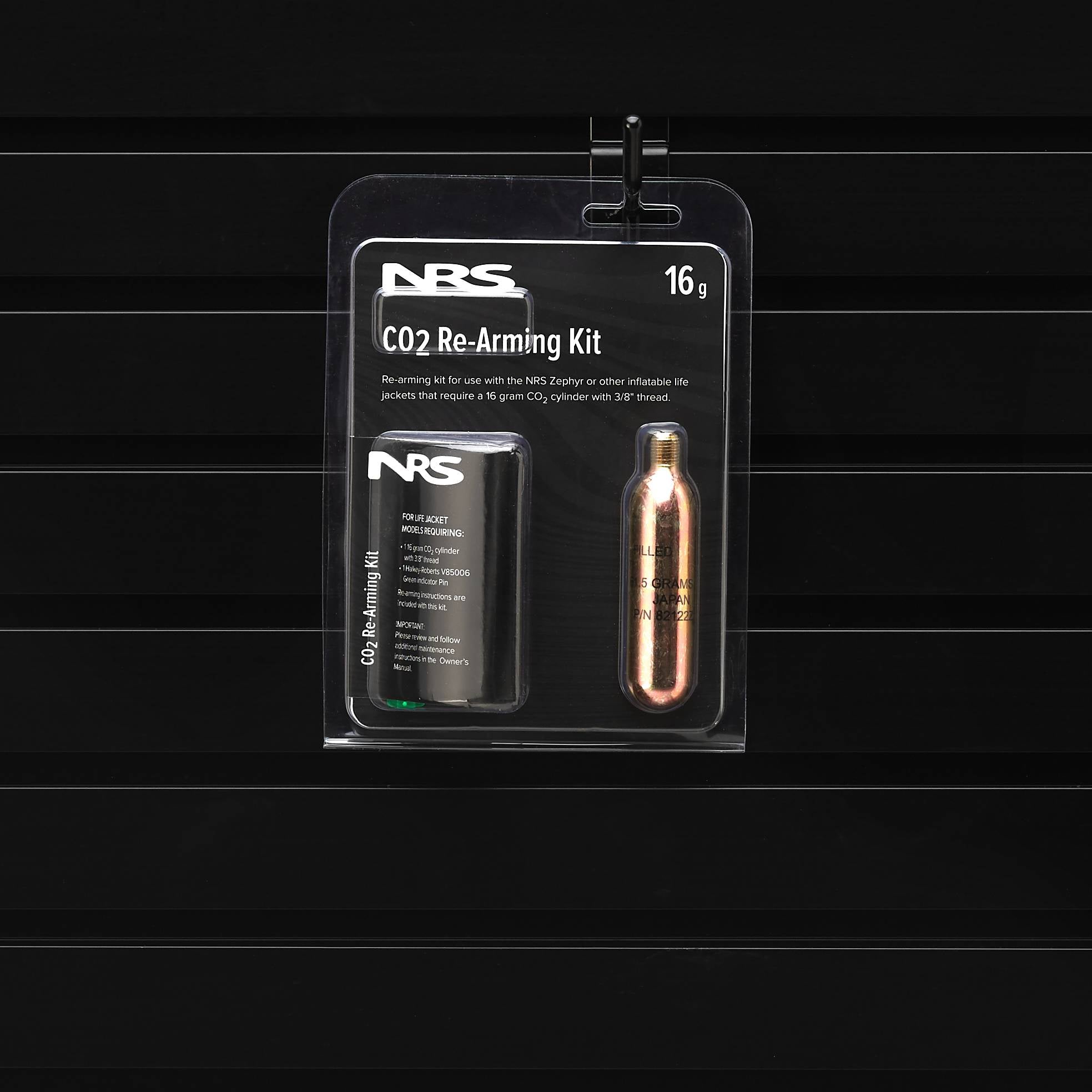 NRS 16g CO2 Re-Arming Kit with replacement cartridge and indicator for self-inflating PFDs by NRS at Freestone Fly Shop