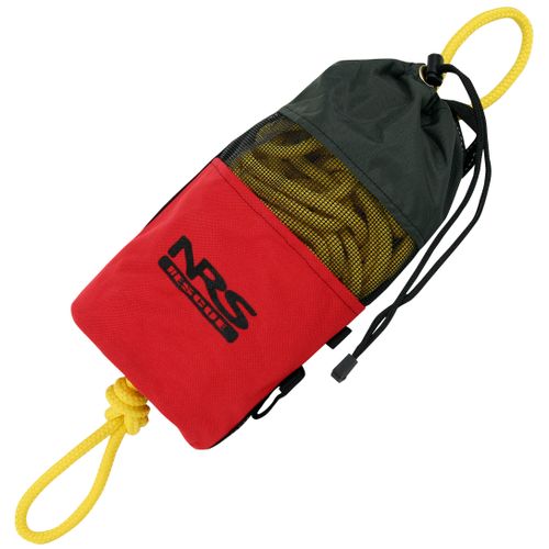 NRS Std Rescue Throw Bag with durable Cordura construction and bright yellow rope for whitewater safety at Freestone Fly Shop