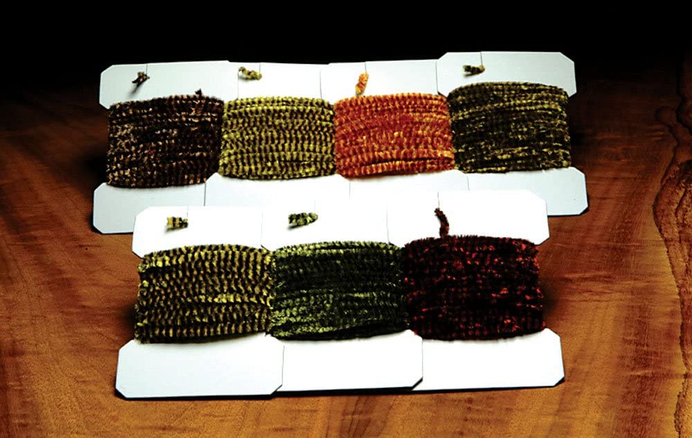 Varigated Chenille by Hareline Dubbin, Inc featuring rich earthy tones for fly tying at Freestone Fly Shop