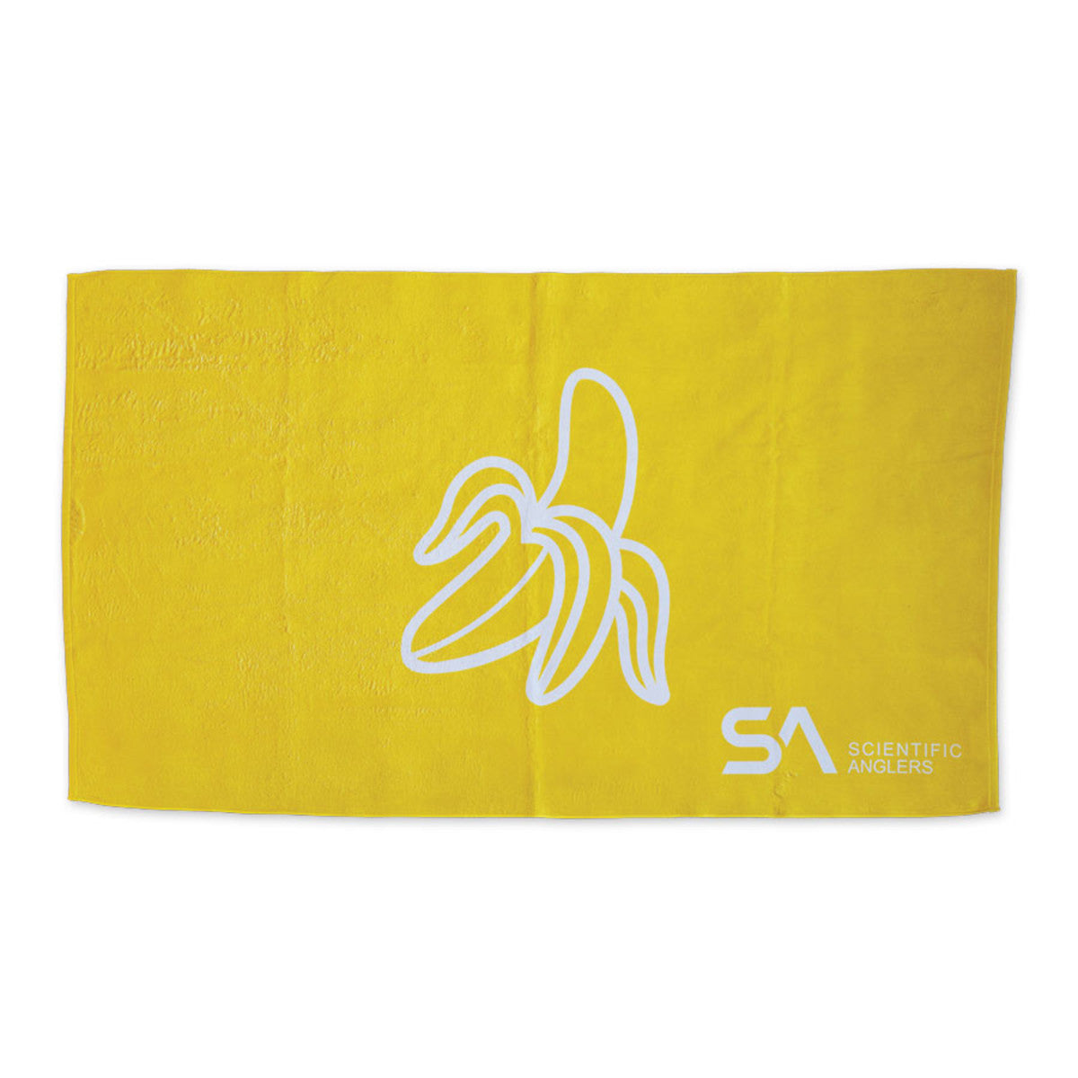 SA Yellow Boat Towel by Scientific Anglers microfiber towel with banana graphic for boat deck cleaning at Freestone Fly Shop