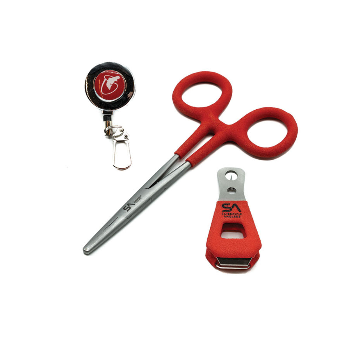 SA Tailout Tool Assortment by Scientific Anglers with forceps, standard nipper, and zinger for fly fishing at Freestone Fly Shop