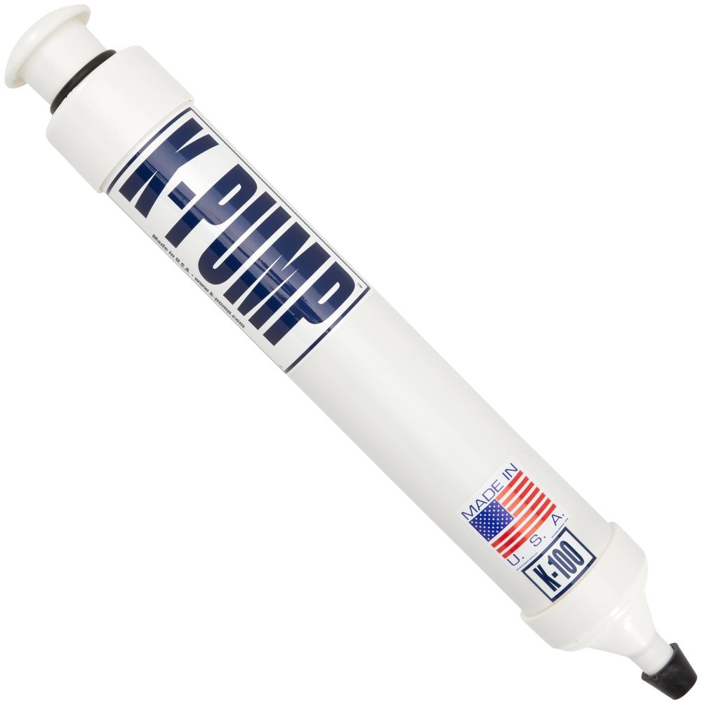 K-Pump 100 hand pump made in USA for easy inflation of most inflatable raft and kayak valves