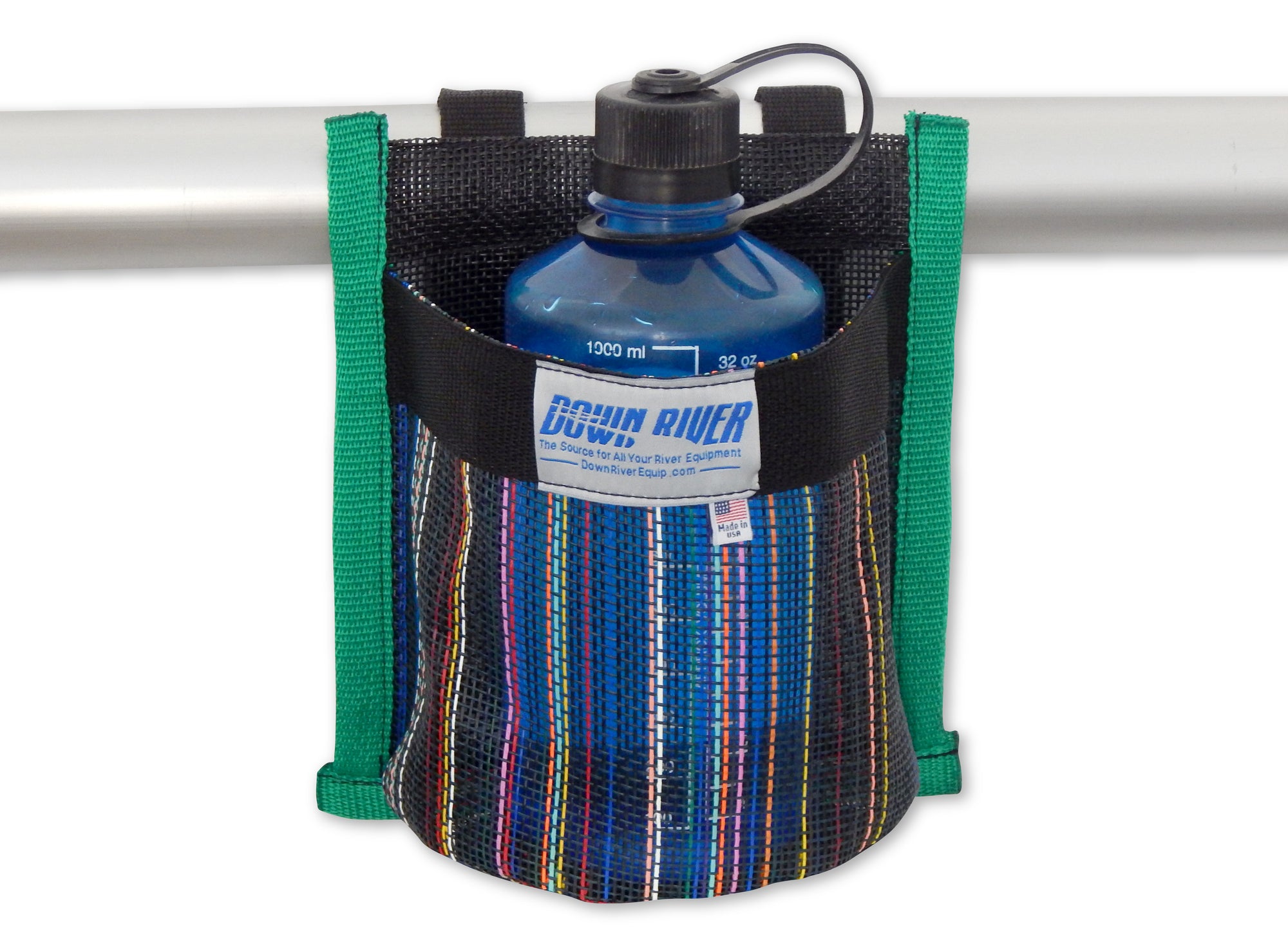 Down River Single Cup Holder by NRS secures bottles to raft frames for convenient access during guided fly fishing trips