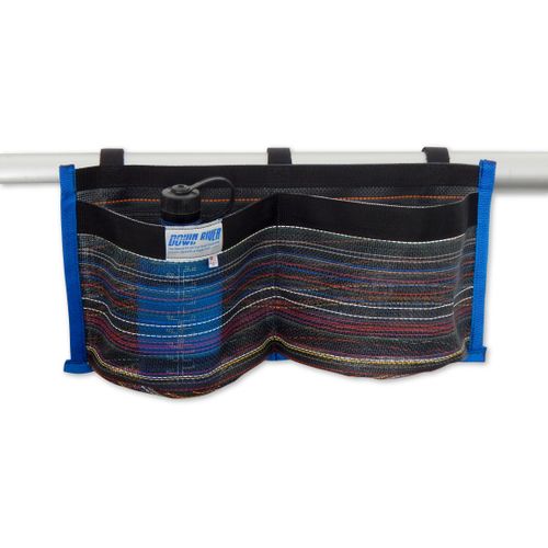 Down River Double Cup Holder by NRS with dual pockets for organizing gear, attaches securely to raft frames on fishing trips