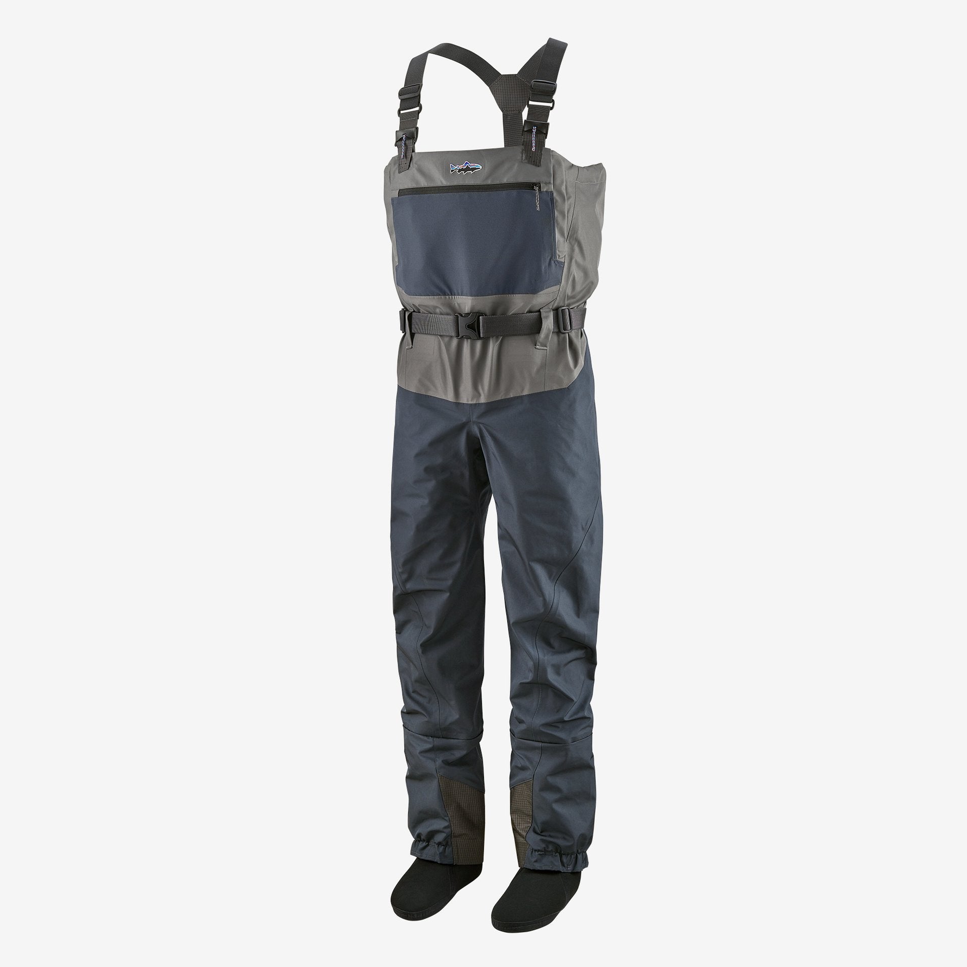 Patagonia Swiftcurrent Waders - Smolder Blue with EZ-Lock suspenders and waterproof breathable fabric for fly fishing at Freestone Fly Shop