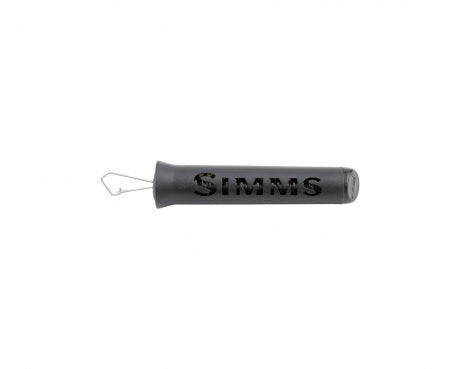 Simms Retractor Black with injection-molded design and stainless steel pin for secure attachment during fly fishing trips