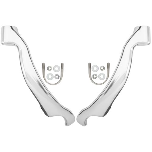 NRS 10" Tall Oar Mount (Pair) in polished aluminum with mounting hardware for secure attachment on raft frames