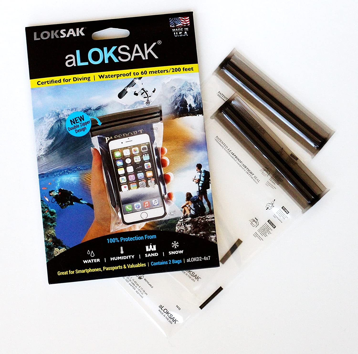 aLOKSAK waterproof bag by Angler Sport Group protecting valuables from water humidity sand and snow