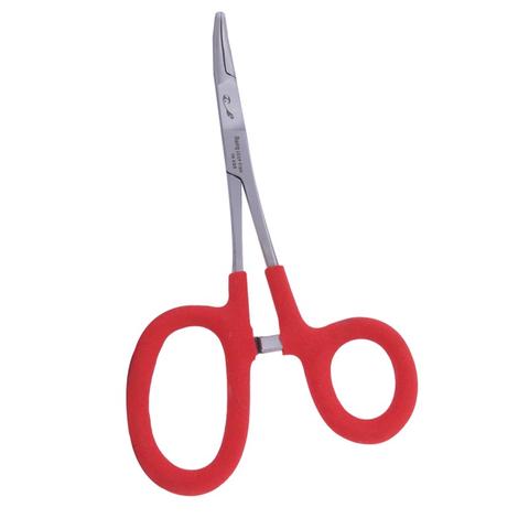 Rising Bobs Tactical 6" Forceps w/Scissors with red grips by Rising for precise fly fishing tasks at Freestone Fly Shop
