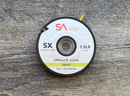 SA Absolute Trout Tippet 30M by Scientific Anglers with supple copolymer and enhanced knot strength at Freestone Fly Shop