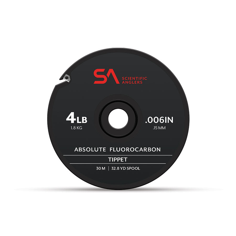 SA Absolute Trout Fluorocarbon Tippet by Scientific Anglers with high clarity and 15% stronger knots at Freestone Fly Shop