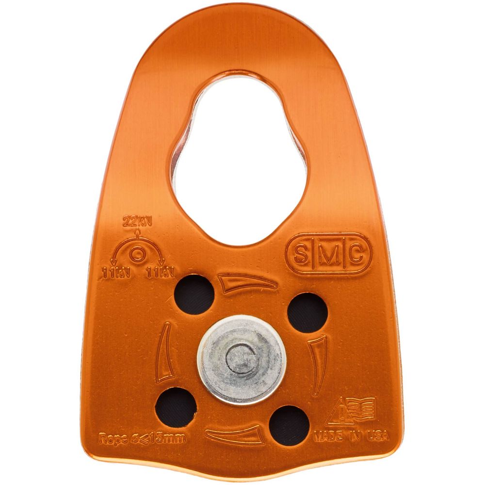 SMC CRX Pulley in orange by NRS, lightweight and strong rescue pulley for rope use at Freestone Fly Shop