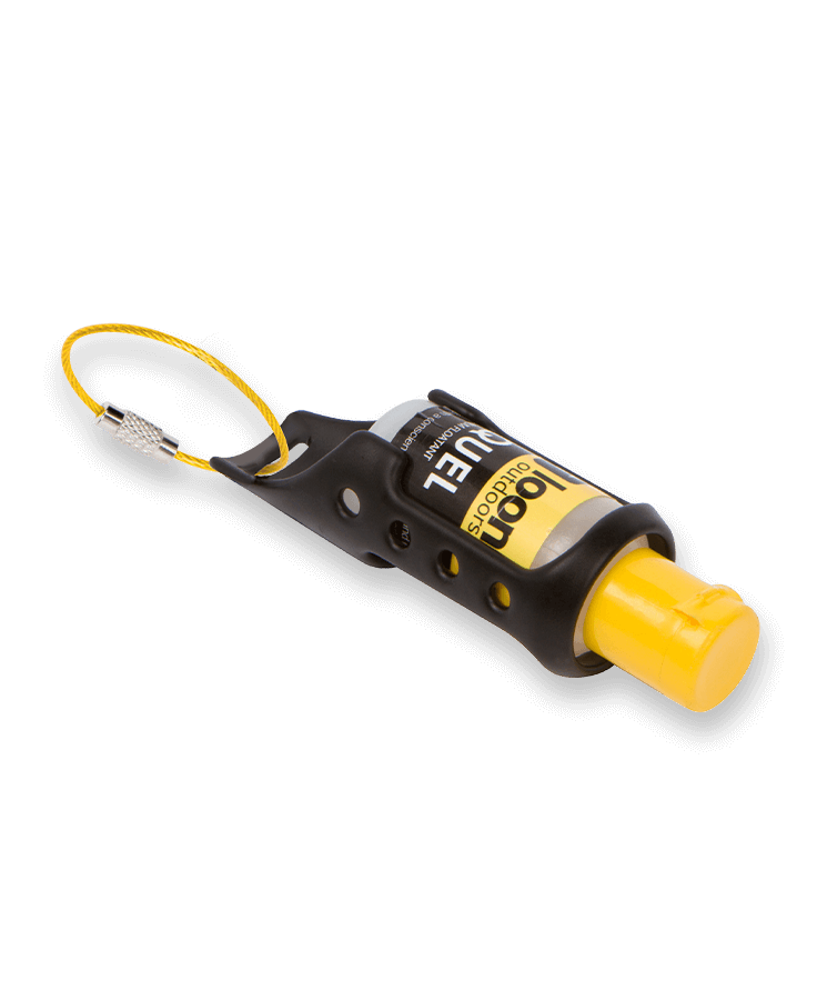 Loon Black Aluminum Caddy with clip and ball chain holding gel floatant bottle for fly fishing at Freestone Fly Shop