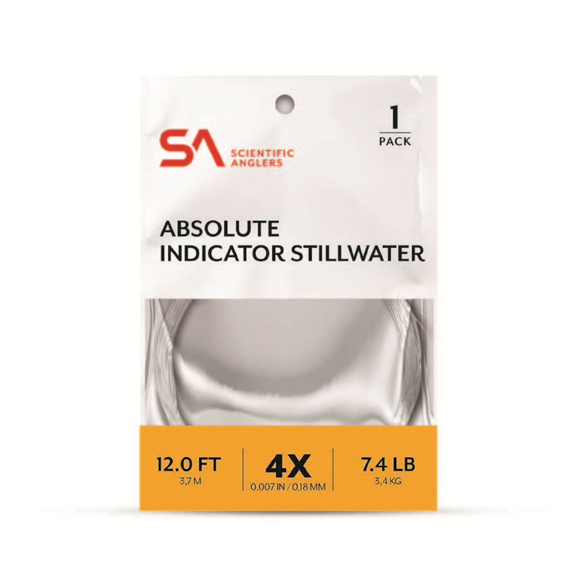 SA Absolute Indicator/Stillwater Leader - Single Pack by Scientific Anglers, 12 ft 7.4 lb leader for fly fishing at Freestone Fly Shop