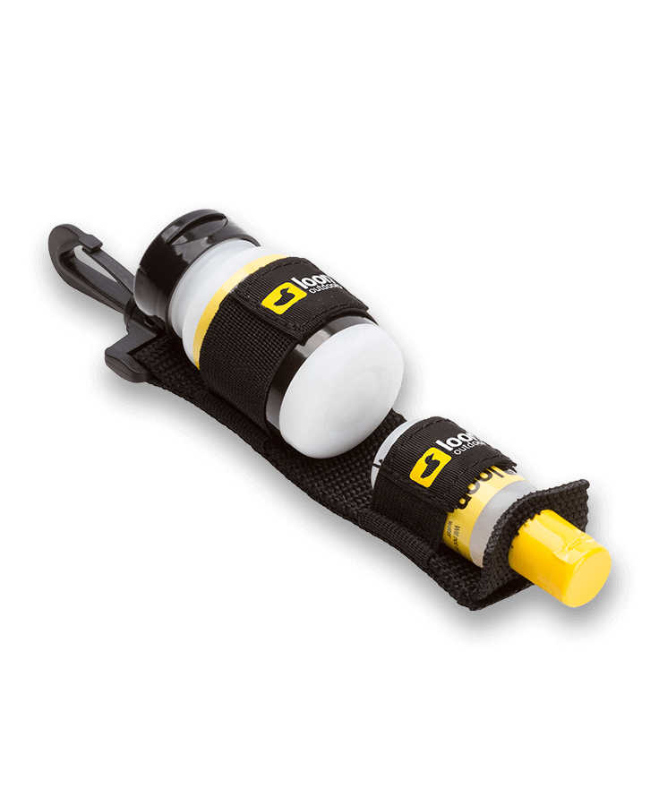 Loon Large Caddy holding two floatant bottles with clip for secure fly fishing gear organization at Freestone Fly Shop