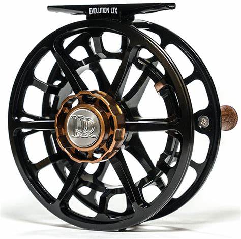 Ross Evolution LTX Reel by Ross Reels with sleek black frame and bronze drag knob for fly fishing at Freestone Fly Shop