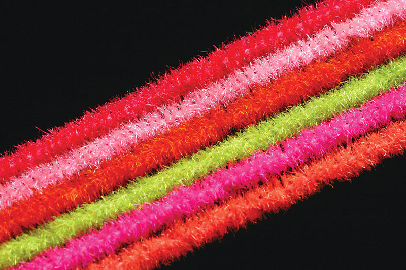 Fluorescent Chenille in bright pink, green, orange, and red hues for vibrant fly tying at Freestone Fly Shop