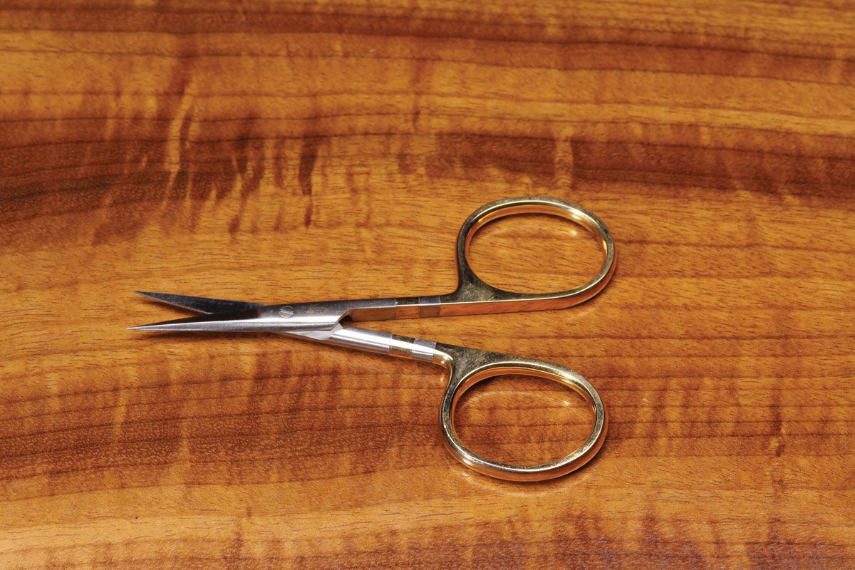 Dr Slick 4 All Purpose Scissor with fine sharp blades and gold handles for precise fly tying at Freestone Fly Shop