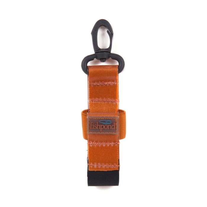 Fishpond Dry Shake Bottle Holder with elastic loop and clip attachment for easy carrying at Freestone Fly Shop