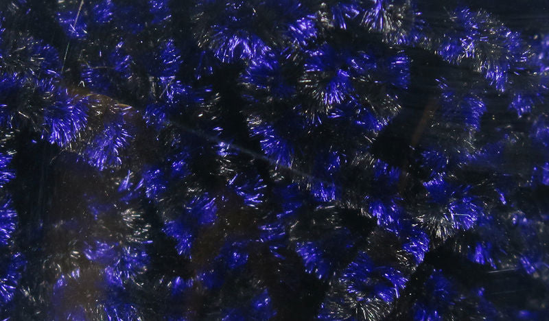 Small Varigated Chenille by Hareline Dubbin, Inc with deep blue and black fibers for fly tying at Freestone Fly Shop