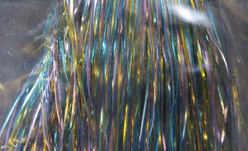 Flashabou by Hareline Dubbin, Inc with multicolor reflective fibers for fly tying at Freestone Fly Shop
