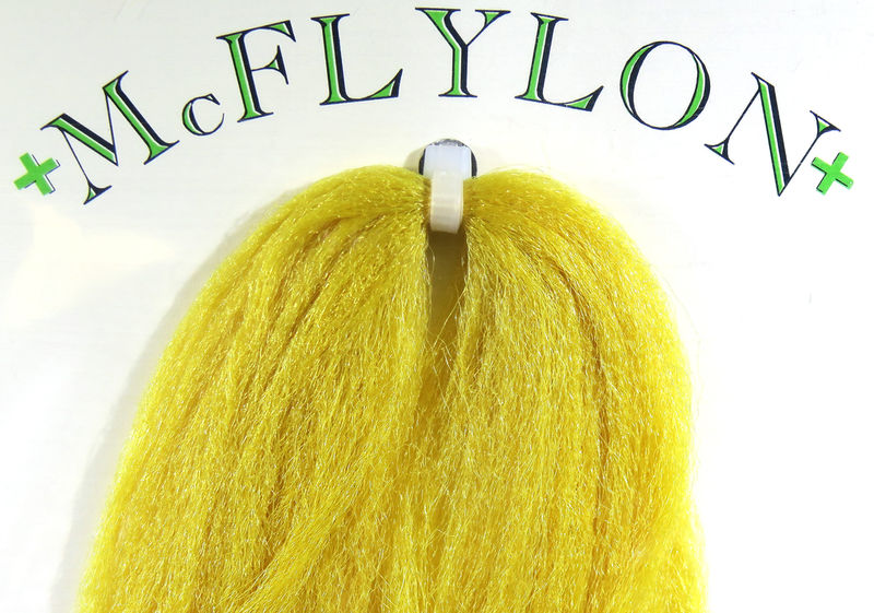 Mcflylon bright yellow wavy polypropylene fiber by Hareline Dubbin Inc for fly tying at Freestone Fly Shop
