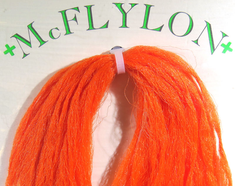 Mcflylon bright orange wavy polypropylene fibers by Hareline Dubbin Inc for fly tying at Freestone Fly Shop