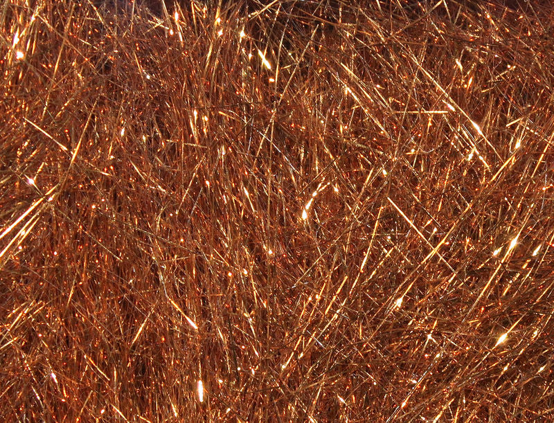 Ice Dub copper fibers with iridescent shimmer by Hareline Dubbin, Inc at Freestone Fly Shop for fly tying