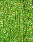Krystal Flash in vibrant green with sparkling gold flecks by Hareline Dubbin, Inc for fly tying at Freestone Fly Shop