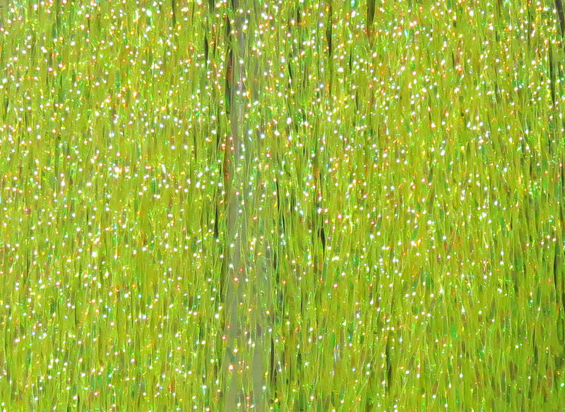 Krystal Flash in bright lime green with glimmering sparkle by Hareline Dubbin, Inc for fly tying at Freestone Fly Shop