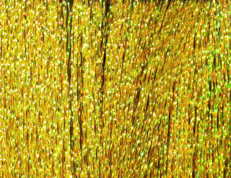 Krystal Flash strands in shimmering gold with iridescent highlights by Hareline Dubbin, Inc for fly tying at Freestone Fly Shop