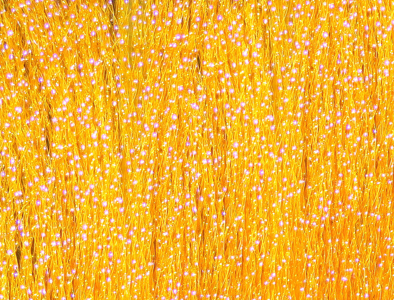Krystal Flash in rich golden tones with sparkling reflective fibers by Hareline Dubbin, Inc for fly tying at Freestone Fly Shop