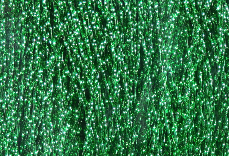 Krystal Flash in vivid green with sparkling highlights by Hareline Dubbin, Inc for fly tying at Freestone Fly Shop