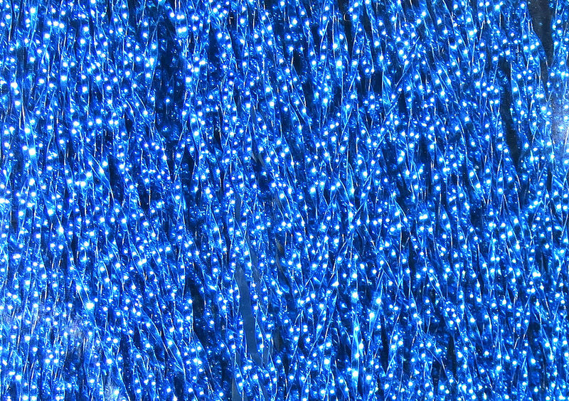 Krystal Flash strands in electric blue with radiant shimmer by Hareline Dubbin, Inc for fly tying at Freestone Fly Shop