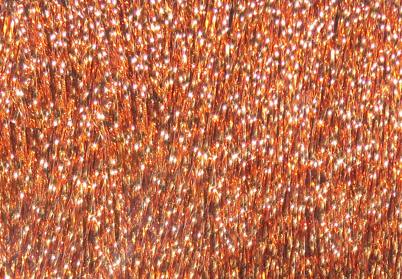 Krystal Flash in copper with shimmering iridescence by Hareline Dubbin, Inc for fly tying at Freestone Fly Shop