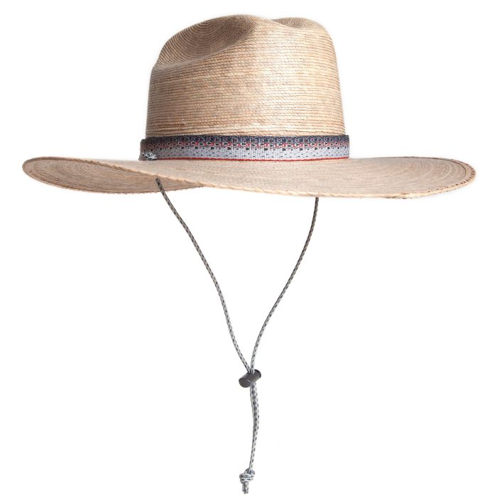 Fishpond Lowcountry Hat with wide flat brim, western-inspired style, adjustable chin cord for fly fishing and outdoor use