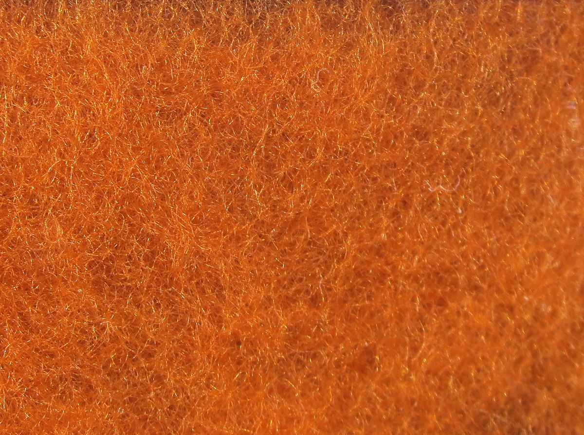 Micro Fine Dry Fly Dub fibers in rich autumn orange by Hareline Dubbin, Inc at Freestone Fly Shop for skilled fly tying
